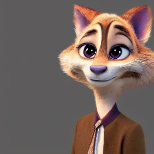 Image similar to a new character for Zootopia, 3d render, cute