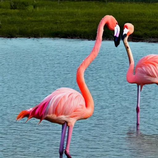 Prompt: photo of world's biggest flamingo