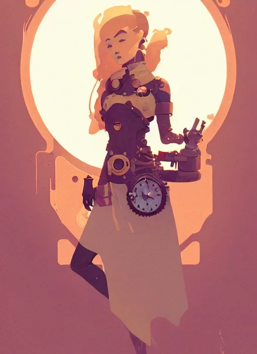 Image similar to portrait of cute maiden girl, steampunk by atey ghailan, by greg rutkowski, by greg tocchini, by james gilleard, by joe gb fenton, by in kaethe butcher, dynamic lighting, gradient light yellow, brown, blonde cream and white color in scheme, grunge aesthetic