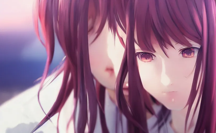 Image similar to photorealistic anime tsundere girl render, detailed face, colorful, atmosphere cinematic, by wlop, by ilyu kuvshinov, soft shadows, be concept art, super detailed, octane render, 8 k, unreal engine 5, super realistic, ufotable studio art style, trending in pixiv, japanese light novel cover, visual novel, website banner