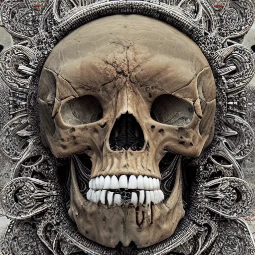 Image similar to portrait_of_a_melting_skull._intricate_abstract._intricate_artwork._by_Tooth_Wu_wlop_beeple_dan_mumford._octane_render_trending_on_artstat