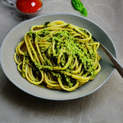 Prompt: Pasta with pesto