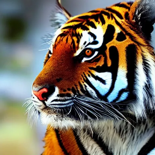 Image similar to a tiger with angel wings, photography