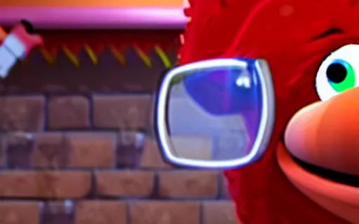 Image similar to a still of elmo in squid game ( 2 0 2 1 )