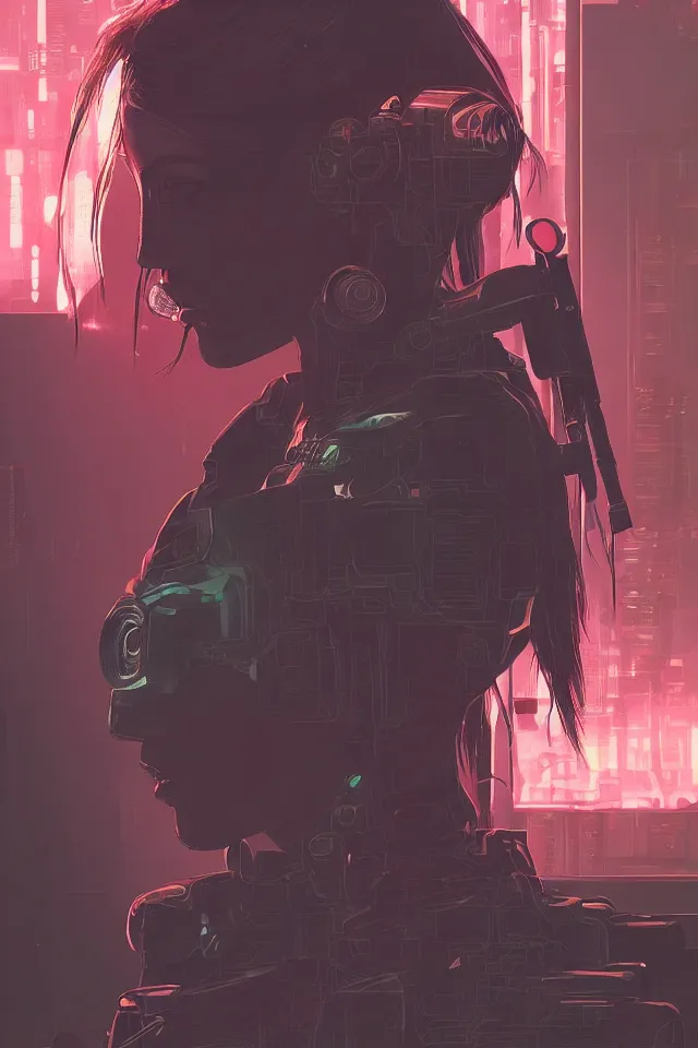 Image similar to very detailed, prophet graphic novel, ilya kuvshinov, rutkowski, simon roy, illustration of a cyberpunk military woman, colorful, deep shadows, astrophotography