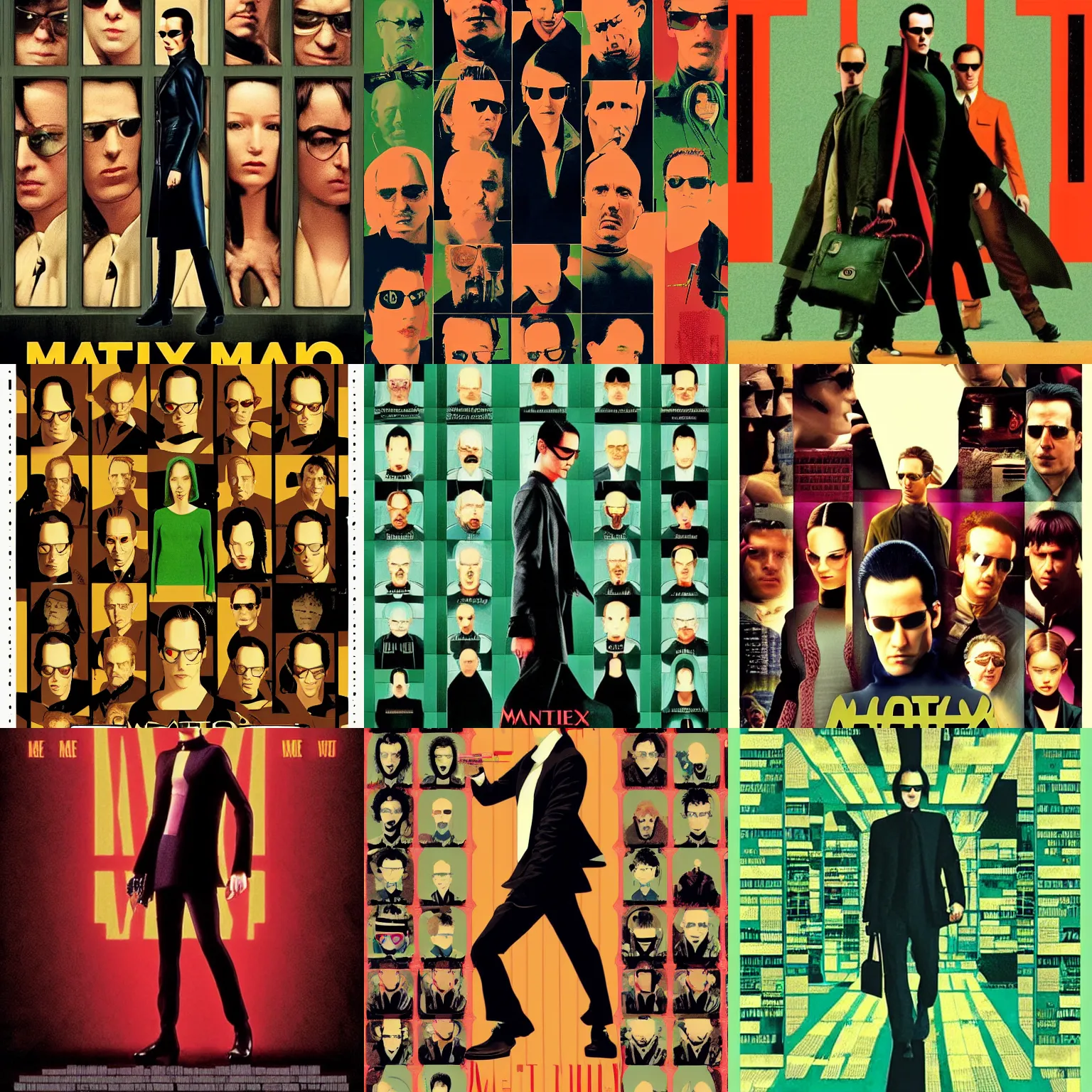 Prompt: matrix movie poster by wes anderson