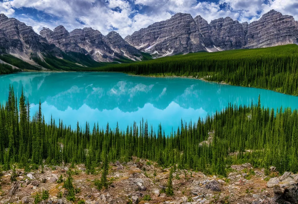 Image similar to Beautiful Alberta lake image UHD 4K