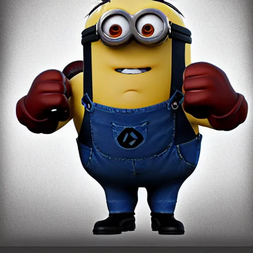 Image similar to minion as a bodybuilder, pixar, dreamworks, artstation