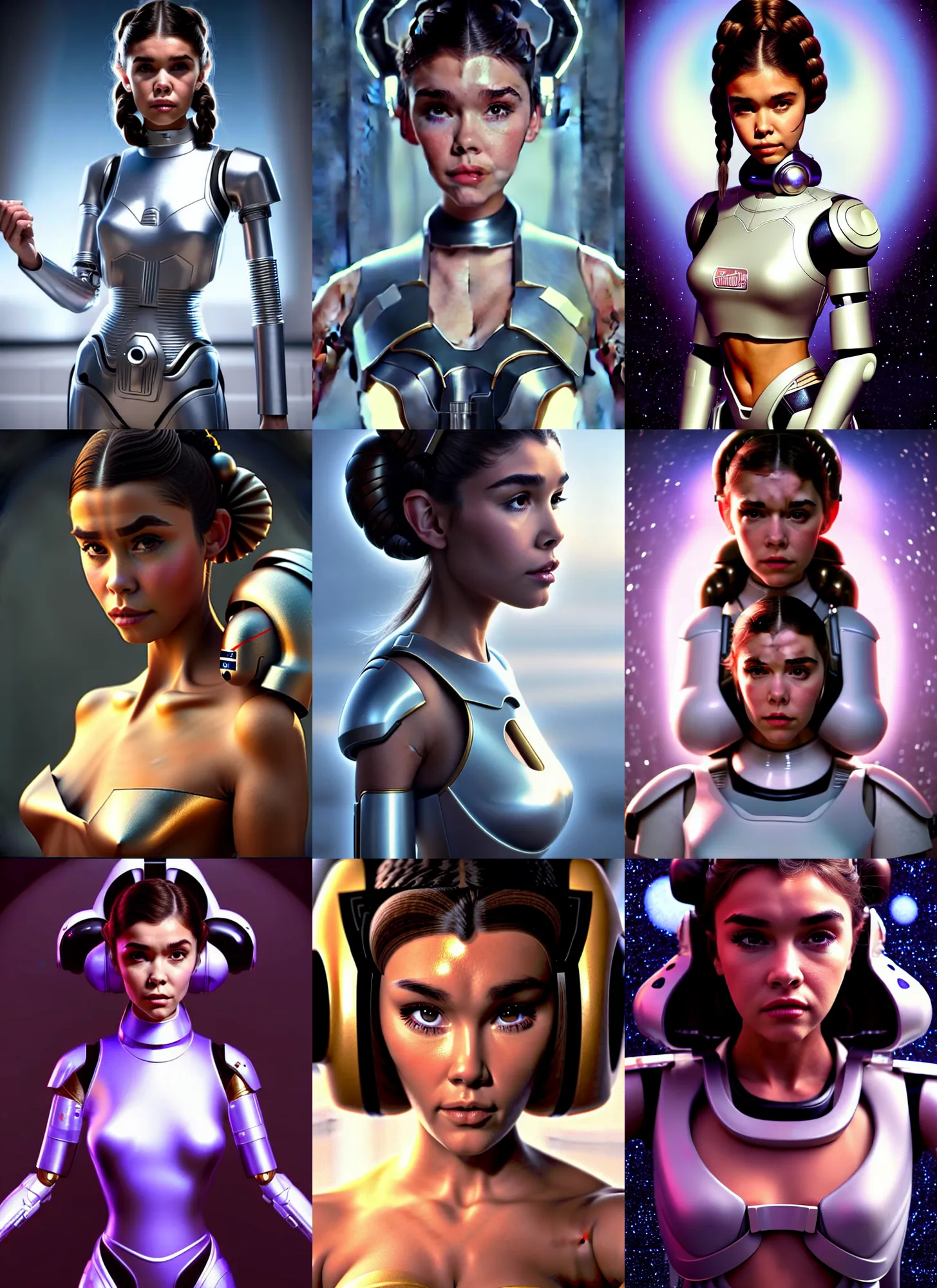 Prompt: madison beer as polished princess leia cyborg : : weta disney pixar movie still photo : : hi - fructose, sci fi decadent highly - detailed digital painting, golden ratio, octane render, artstation, smooth, sharp focus, artgerm, mucha, loish, wlop : :