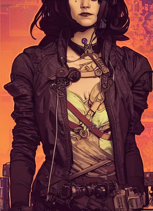 Prompt: beautiful cyberpunk assassin. codename : athena. portrait by ashley wood and alphonse mucha and laurie greasley and josan gonzalez and james gurney. illustration, pop art, cinematic. realistic proportions. moody industrial setting. artstationhq. smooth. sharp focus.