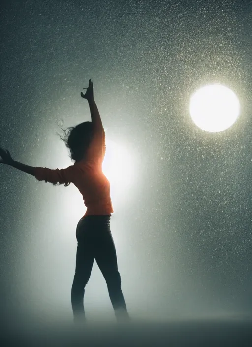 Prompt: the girl stretches out her hand to the glowing sphere, fog, rain, volumetric lighting, beautiful, mystique, golden hour, sharp focus, ultra detailed, jan urschel, dylan cole, marthe jonkers, james paick, thierry doizon, kai carpenter, ignacio fernandez rios, noir art house, 4 k, 3 5 mm, fujifilm