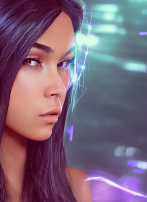 Image similar to Madison Beer as a video game character, digital art, unreal engine, unreal engine render, blender render, render, 4k, coherent