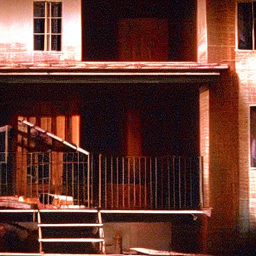 Prompt: still of roman house in los angeles, in american psycho ( 1 9 9 9 )