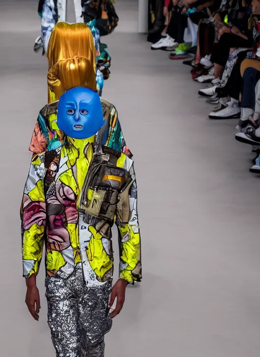 Image similar to hyperrealistic and heavy detailed balenciaga runway show of rick and morty , Leica SL2 50mm, vivid color, high quality, high textured, real life