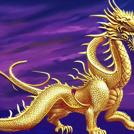 a majestic golden dragon, hd, 4k, trending on | Stable Diffusion | OpenArt