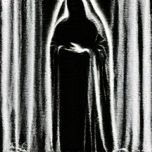 Image similar to vhs static overlay of marian apparition, vhs, 1 9 9 0, highly realistic, highly detailed, vhs noise static, black and white, vhs glitch