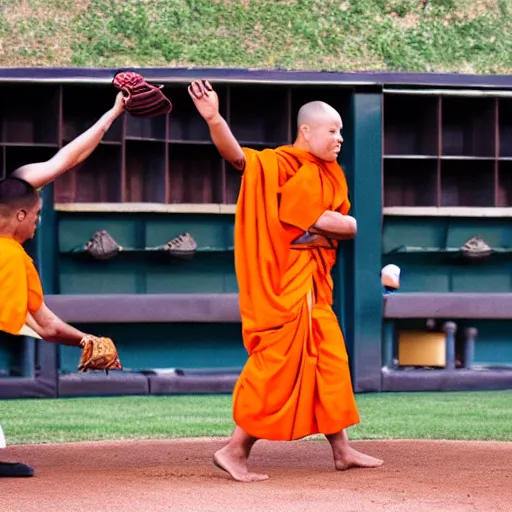 Image similar to a monk, an actress, a baseball player