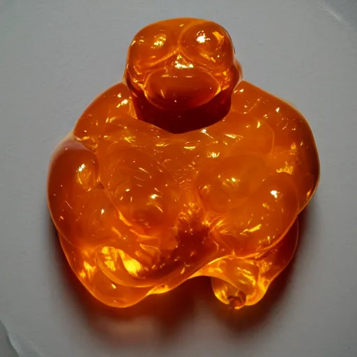 Image similar to living blob made out of amber, hd