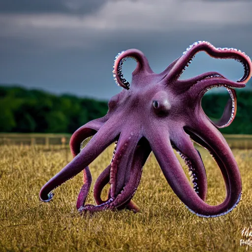 Image similar to octopus horse hybrid, screaming, canon eos r 3, f / 1. 4, iso 2 0 0, 1 / 1 6 0 s, 8 k, raw, unedited, symmetrical balance, wide angle