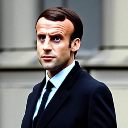 Image similar to Emmanuel Macron policeman in American Psycho (1999)