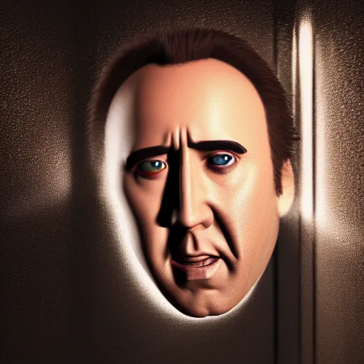 Prompt: nicolas cage jrpg ffx cinema 4 d render, ray tracing reflection, natural lighting, award winning photography