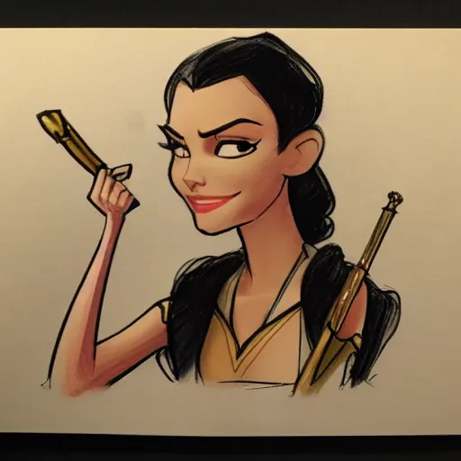 Image similar to milt kahl sketch of victoria justice as princess padme from star wars episode 3