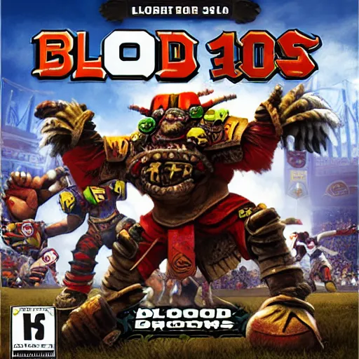 Prompt: box art of blood bowl 3