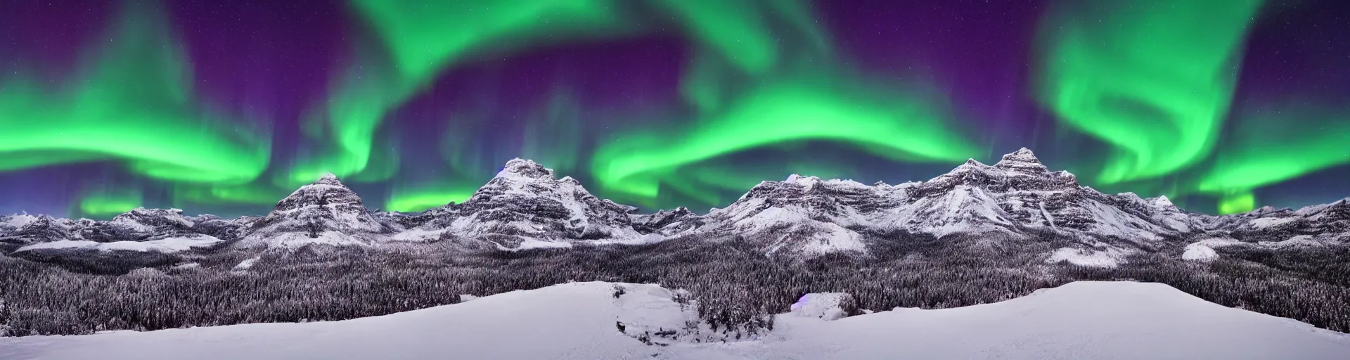 Free picture: Majestic digital artwork landscape of aurora borealis in  background of mountain peak, aurora boreal