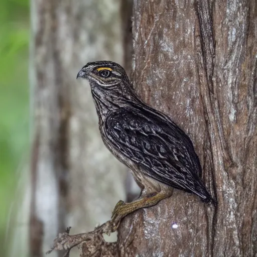 Image similar to human! nightjar werecreature, photograph captured at woodland creek