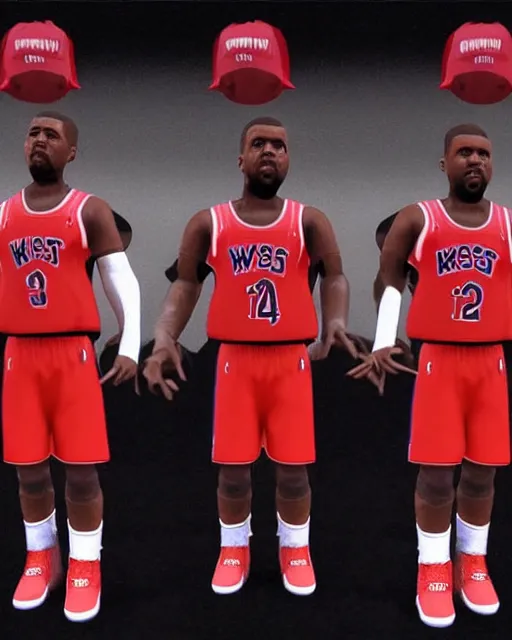 Image similar to kanye west bobblehead mode in nba 2 k 3