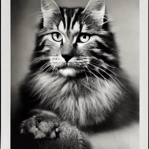 Prompt: igor the siberian cat photographed by george hurrell