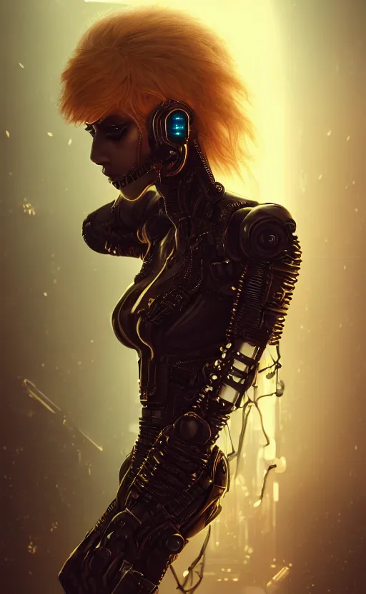 Image similar to soft lustrous ebony ivory biotech raver gutter punk gothic cyborg, golden ratio, details, scifi, fantasy, cyberpunk, intricate, decadent, highly detailed, digital painting, octane render, artstation, concept art, smooth, sharp focus, illustration, art by artgerm, loish, wlop