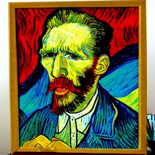 Image similar to pablo picaso painting in the style of van gogh