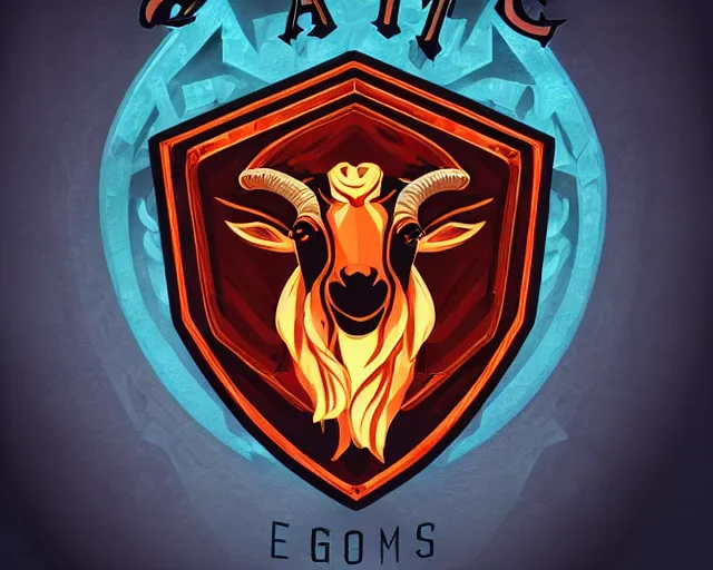 Image similar to goat esports logo vector art, deep focus, d & d, fantasy, intricate, elegant, highly detailed, digital painting, artstation, concept art, matte, sharp focus, illustration, hearthstone,