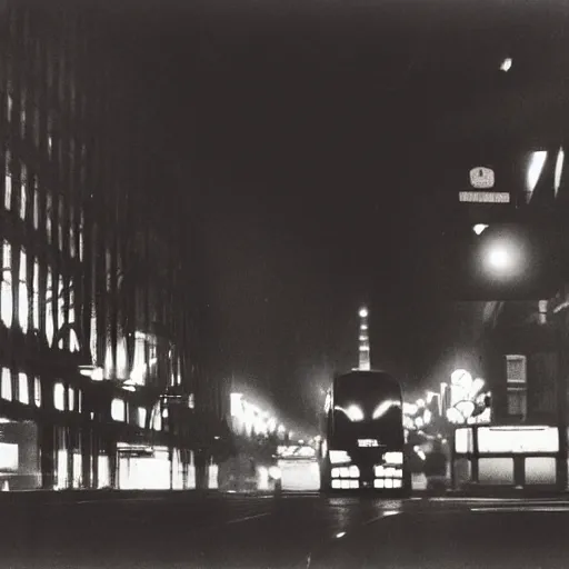 Prompt: nighttime in London by Ernst Haas