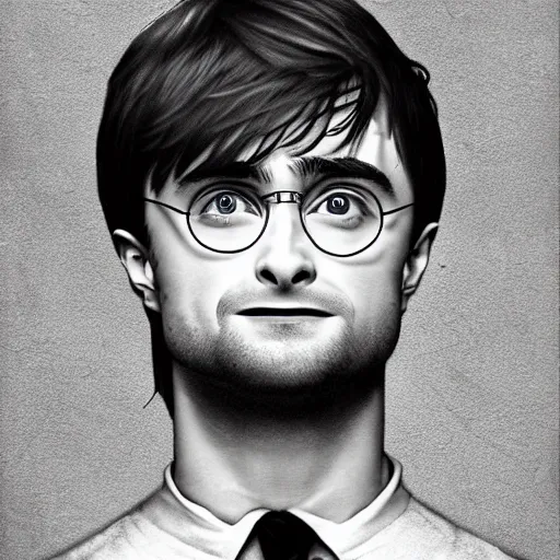 Prompt: a detailed portrait of daniel radcliffe as harry potter