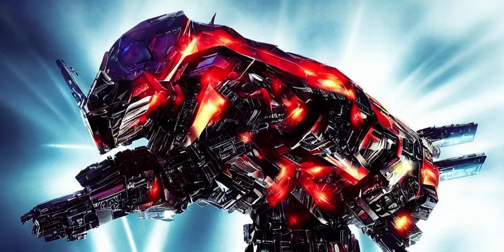 Prompt: “A Decepticon with the Head of Michael Jackson with glowing red eyes, cinematic Michael Bay movie, god rays, explosions, ultra realistic, 4K ultra HD”