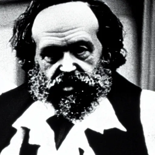 Prompt: Karl Marx in American Psycho (1999)