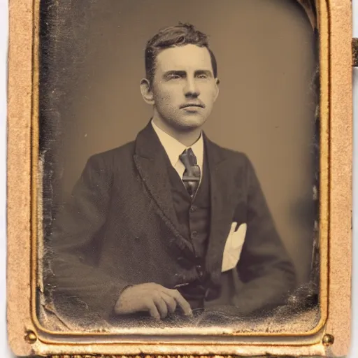 Prompt: A photo of Tom Bombadill, tintype photograph