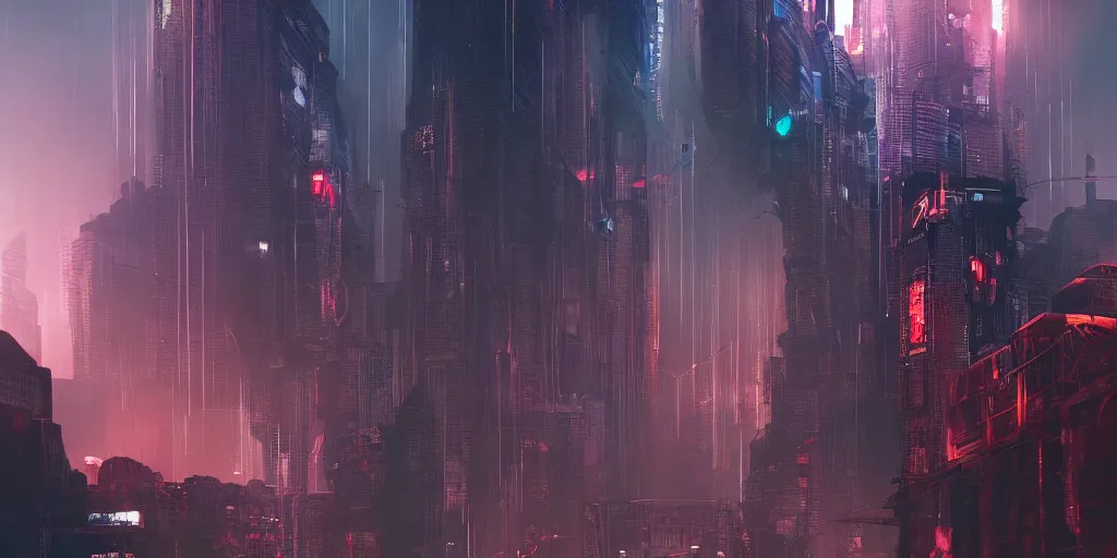 Image similar to cyberpunk chtulhu closeup, fallout 5, studio lighting, deep colors, apocalyptic setting, vertically mirrored city