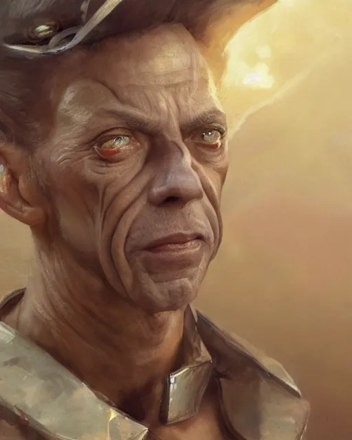 Prompt: don knotts, half man half fish, lovechild don knotts and fish, don knotts and fish hybrid, fantasy character portrait, ultra realistic, concept art, intricate details, highly detailed by greg rutkowski, gaston bussiere, craig mullins, simon bisley