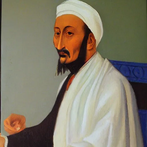 Prompt: ibn khaldun, oil painting