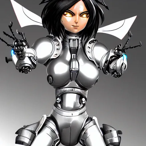 Image similar to battle angel alita!! very cybernetic and highly detailed, in the style of vitaly bulgarov, nanogirl, nanogirl v 2, bulgarov. com, thegnomonworkshop