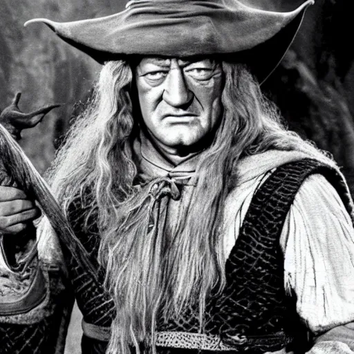 Image similar to john wayne playing gandalf in lord of the rings