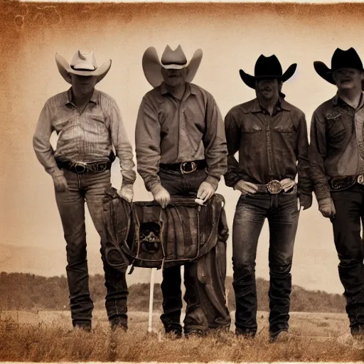 Image similar to eighteen cowboys, photography