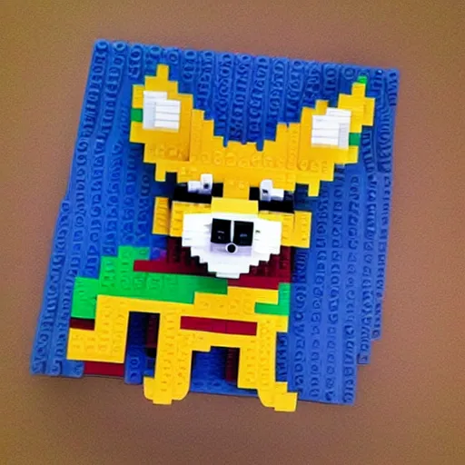 Image similar to “ a corgi made out of legos ”