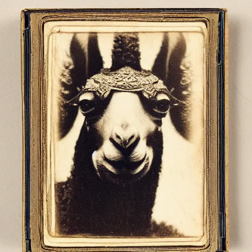 Image similar to a daguerreotype of a llama