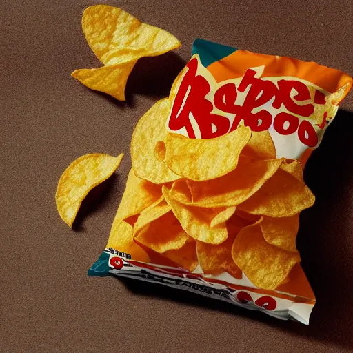 Prompt: a bag of chips with no design accept thats its red and says dortos on the middle, grainy footage, strange,