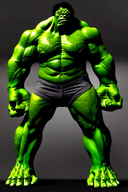 Image similar to a genetic combination of frankenstein, hulk, and godzilla, extreme angle, dynamic lighting, ultra detailed