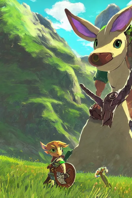 Image similar to an in game portrait of hestu from the legend of zelda breath of the wild, breath of the wild art style.